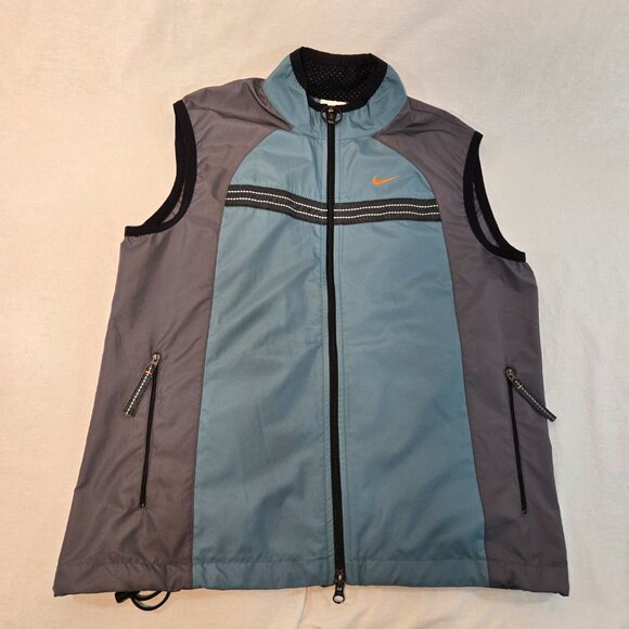 Vintage NIKE Gorpcore Y2K Retro UNISEX Reflective Green/Gray Zip Up Vest Size M. - Picture 4 of 16